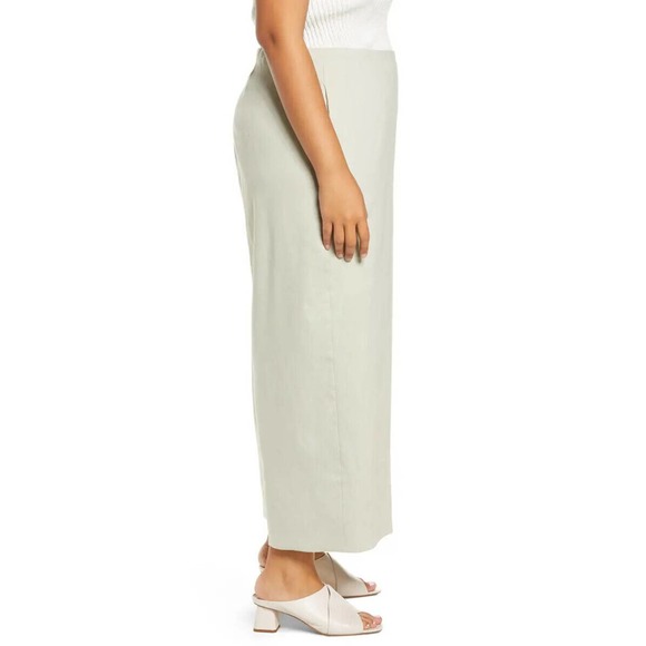 NWT Vince Crop Wide Leg Linen Blend Pants Light Dove Women's Plus Size 24W 24 - Picture 7 of 11